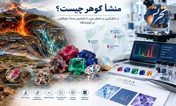 منشأ گوهر چیست؟ از شکلگیری در اعماق زمین تا تشخیص منشأ جغرافیایی در آزمایشگاه